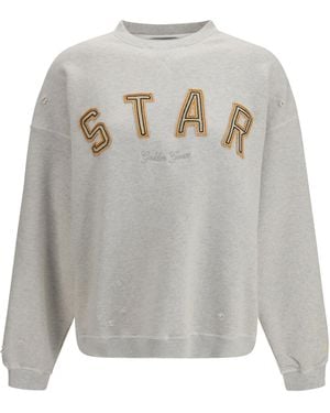 Golden Goose Sweatshirt Crewneck Cotton With Contrasting Logo Sweatshirts - White