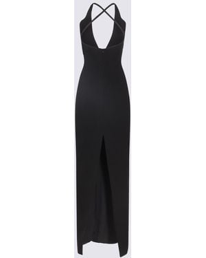 Monot Petal Cut Out Long Dress - Black