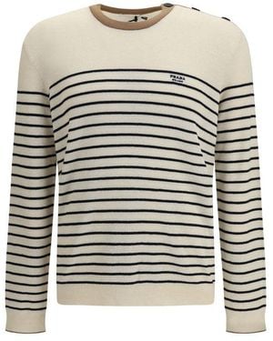Prada Wool Oves Aries Sweatshirt Clothing - White