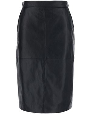 Max Mara Skirt Timore Leather Lamb - Black