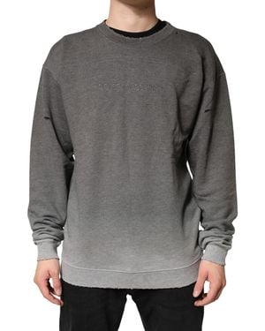 Dolce & Gabbana Cotton Crew Neck Sweatshirt Jumper Clothing - Grey