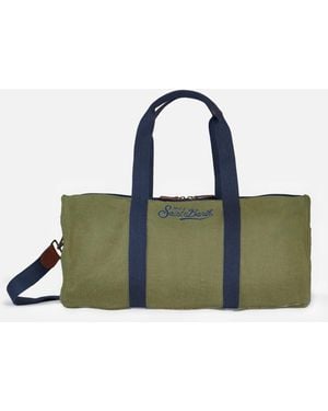 Mc2 Saint Barth Linen Travel Duffle Bag Jetleg - Green