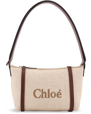 ショルダーバッグ・ポシェット CHLOE SAND CANVAS CARRY SHOULDER BAG Chloé Chloé Carry Shoulder Bag In Canvas in White | Lyst