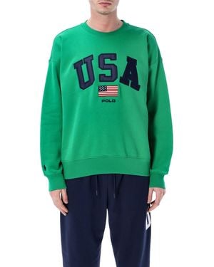 Polo Ralph Lauren Vintage Fit Flag Fleece Sweatshirt - Green