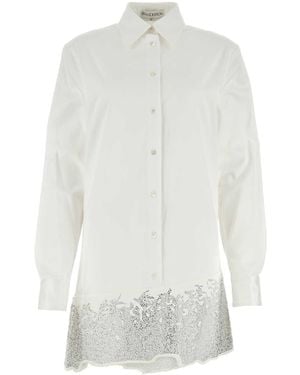 JW Anderson Jw Anderson Cotton Shirt Mini Dress - White