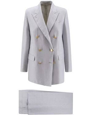 Tagliatore Jasmine Linen Suit - Grey