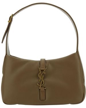 Saint Laurent Le 5 À 7 Padded Shoulder Bag With Logo Detail - Brown