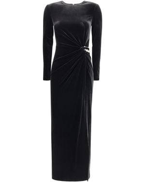 Self-Portrait Embellished Velvet Midi Dress - Black