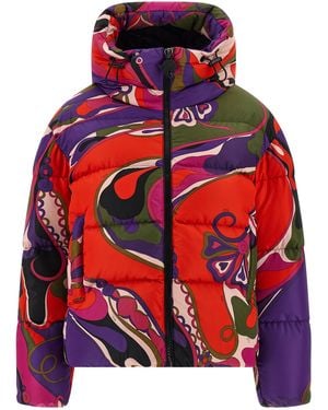 PUCCI 'Orchidee' Down Jacket - Red