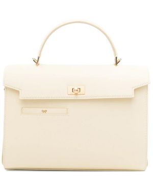 Anya Hindmarch Top-Handle Tote Bag Calf Leather - Natural