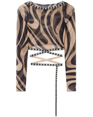 PUCCI Printed Tulle Top - White