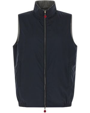 Kiton Double Face Nylon Vest - Blue