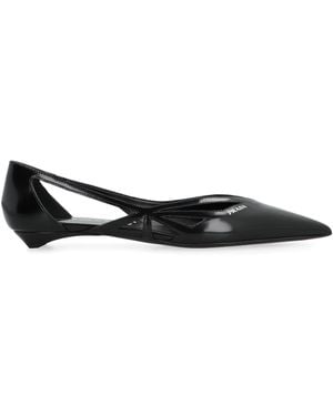 Prada Ballet Flats Calf Ballerina Shoes - Black