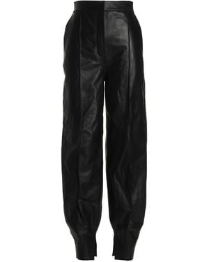 Loewe Leather Balloon-Style Trousers - Black