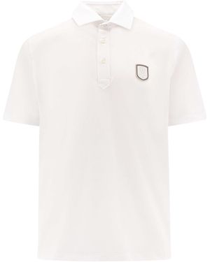 Brunello Cucinelli Polo Shirt With Emblem - White