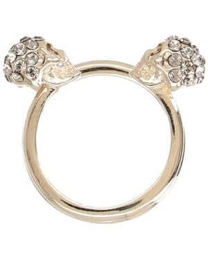McQueen Ring Skull Brass Rings - White