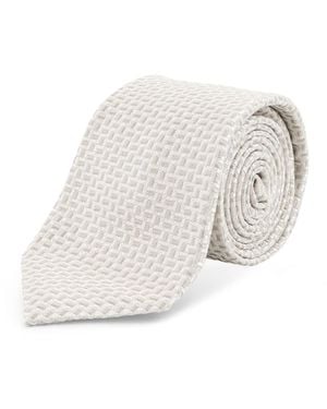 Kiton Silk Tie - White