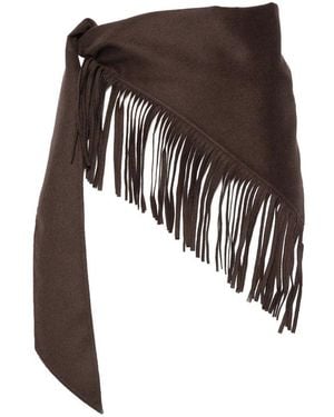 Carven Fringe-Trim Scarf - Black