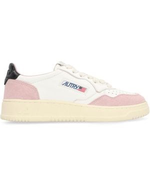 Autry Leather Sneakers With Contrasting Heel Cow Hide Sneakers - White