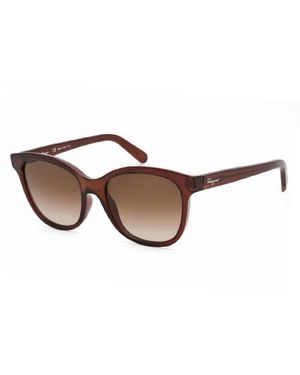 Ferragamo Salvatore Sunglasses Cat Eye Full Rim, Transparent Frame And Lens Sf834S210 Crystal - Brown