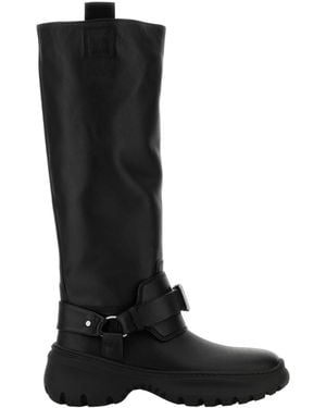 Burberry Burberry Leather Harness Boot - Black