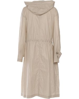 Fay Hooded Long Parka Coat - Natural