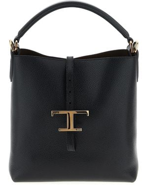 Tod's 'T Timeless' Mini Bucket Bag - Black