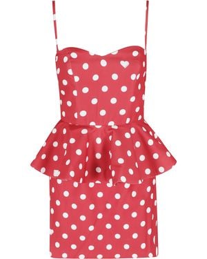 Fiorucci Dot Crepe Pelum Mini Dress Poliestere Abito - Red