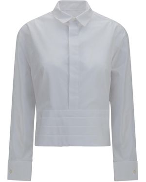 Sacai Cotton Poplin Shirt With Belt Cotton; Polyester - Grey