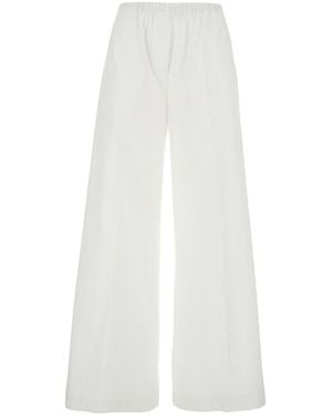 Antonelli Cotton Pants With Elastic Waist For Elastane Pants - White