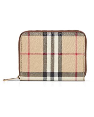 Burberry Archive Check Zipped Small Wallet - Metallic