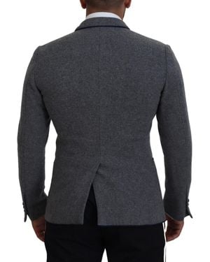 Dolce & Gabbana Wool Roses Slim Fit Jacket Blazer Lining: Rayon Clothing - Blue