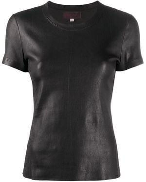 Stouls Leather T-Shirt T-Shirts & Jerseys - Black