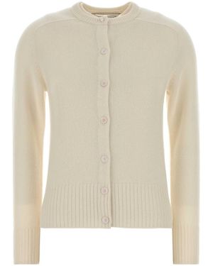 Carven Ivory Cashmere Cardigan - White