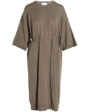 Nude Knit Long Dress - Natural