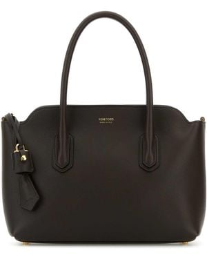 Tom Ford Chocolate Leather Handbag - Black