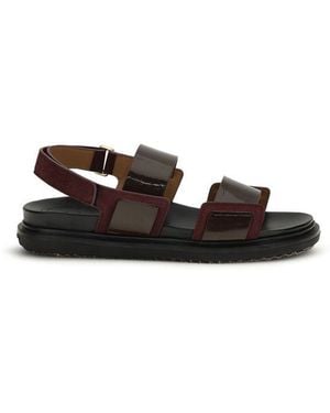 Marni Calf Leather Bos Taurus Strap-On Sandals - Black