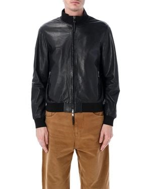 S.w.o.r.d 6.6.44 Sword 6.6.44 Leather Bomber Jacket - Blue