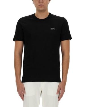 ZEGNA T-Shirt With Logo - Black