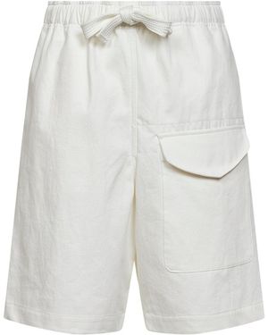 Studio Nicholson Salt Slub Cotton Twill Ikaria Bermuda Shorts - White