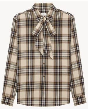 Saint Laurent Saint Laurent Tartan Print Shirt — Cream - Multicolor