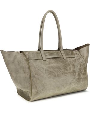 Benedetta Bruzziches Weekend Bag Mame Calf Suede Shoulder - Grey