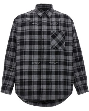 Off-White c/o Virgil Abloh 'Check Flannel Padded' Jacket - Grey