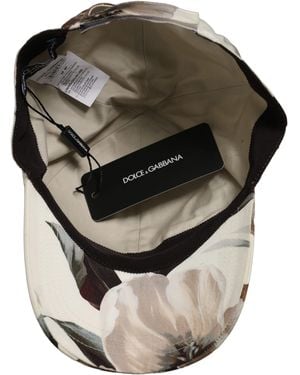 Dolce & Gabbana Floral Cotton Baseball Capello Hat - Grey