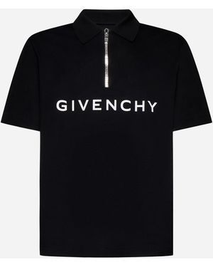 Givenchy Logo Embroidery Polo Shirt in Black for Men Lyst