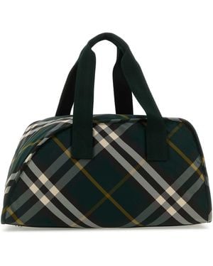 Burberry Printed Nylon Shield Travel Bag - Black