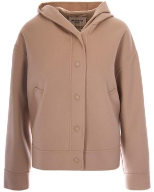 Weekend by Maxmara Solid Hood Jacket - Brown