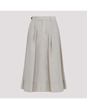 Brunello Cucinelli Cotton Midi Skirt Polyamide - Gray
