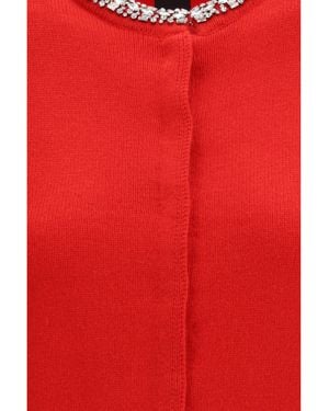 Pinko Colonia Cardigan With Jewel Collar - Red