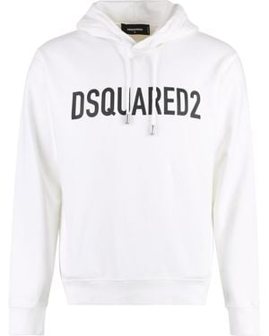 DSquared² Cotton Hoodie Sweaters - White